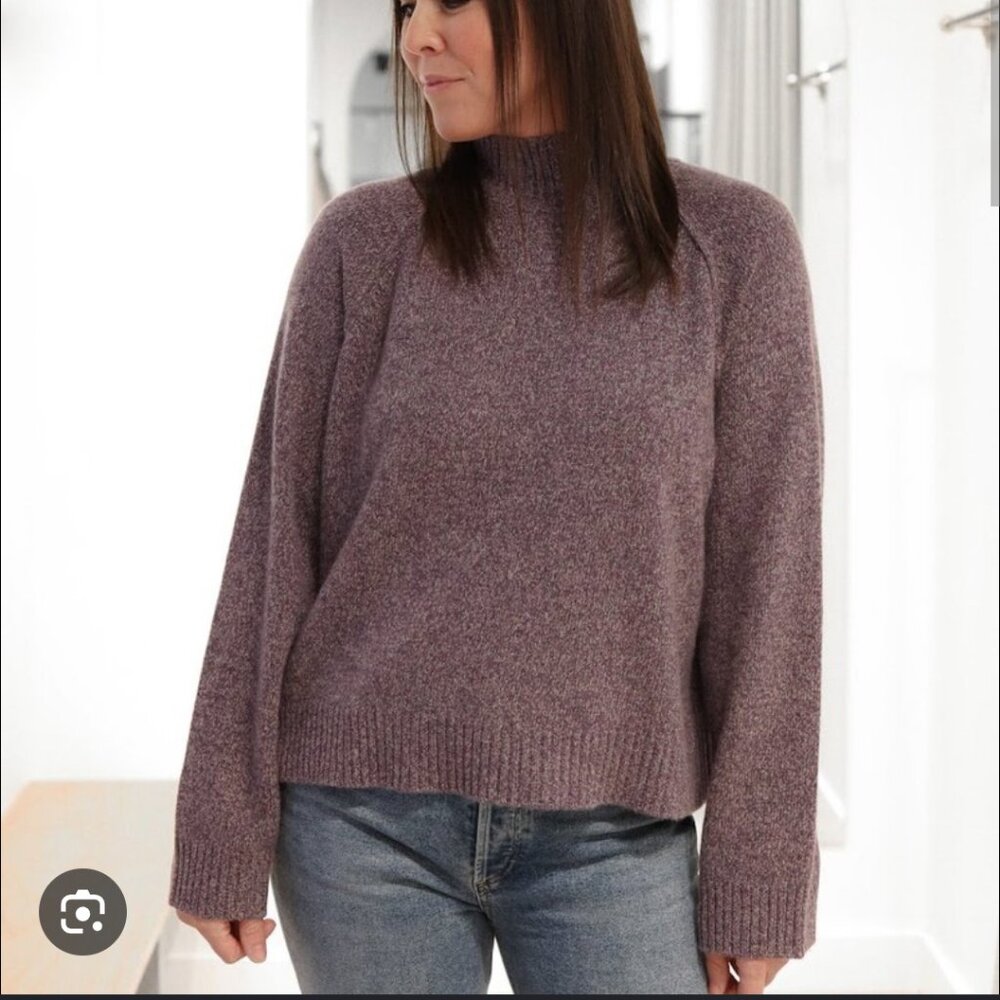 NWOT Collaboration Cashmere Mock Neck Sweater in Purple
